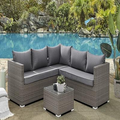 The Range Nusa 4PC Rattan Corner Sofa Set - Ash Grey