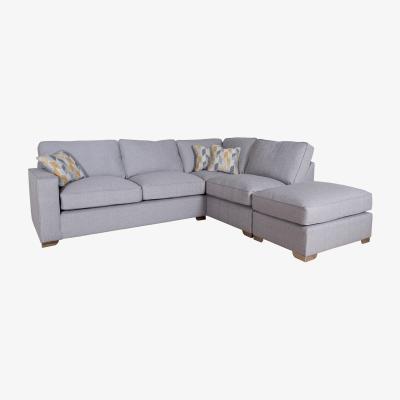The Range New York Barley Silver Corner Sofa Unit - Barley Silver / Fielding Mustard / Right-hand