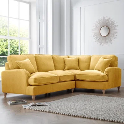 The Range The Eva Right Hand Facing Corner Sofa - Gold