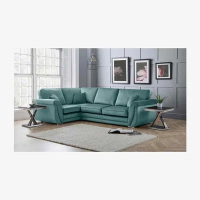 The Range Luca Full Back L Shape Left Hand Corner Sofa - Turquoise