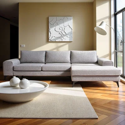 The Range Venice Corner Sofa with Extra Wide Arms - Grey / Right-hand