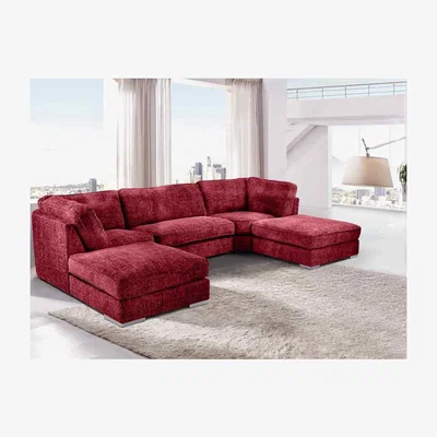 The Range Britany Large Corner U Shape Sofa  - Red