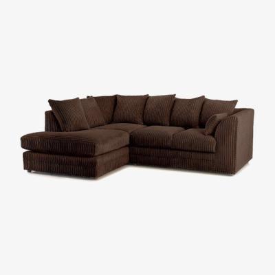 The Range Canolo Luxury LHF Corner Chaise Jumbo Cord Sofa - Brown