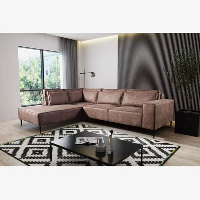 The Range Silet Corner LHF Sofa - Brown