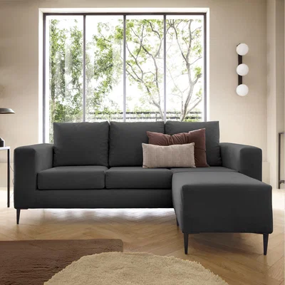 The Range Capri Reversible Corner Sofa - Black
