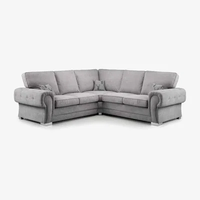 The Range Victis Luxury Corner Sofa Fullback - Grey - Grey