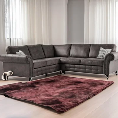 The Range Oakland 2C2 Corner Suede Sofa Set - Charcoal