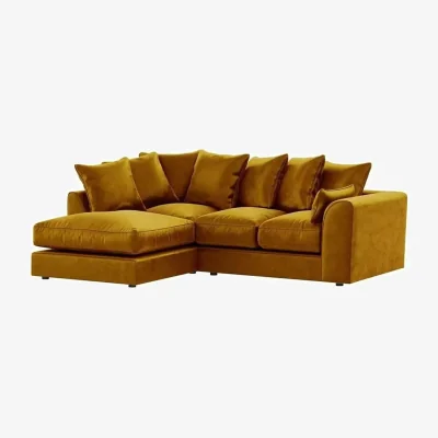 The Range DYLAN Plush Velvet Left Hand Corner Sofa