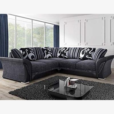The Range Shannon 2c2 Corner Sofa - Black-Grey