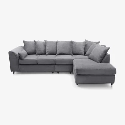 The Range Large Right Corner Jumbo Cord Sofa - Grey