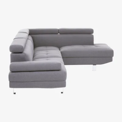 The Range Hanover Grey Linen Corner Sofa with Adjustable Headrests - Grey