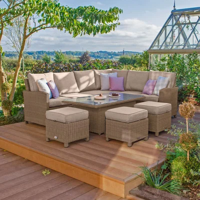 The Range Nova Ciara Right Hand Casual Dining Corner Sofa Set with Rising Table  - Willow