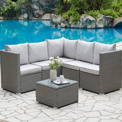 The Range Andros Rattan Corner Sofa Set with Cover - Grey