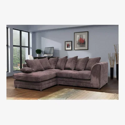 The Range Daly Jumbo cord Fabric Corner sofa  - Brown / Left-hand