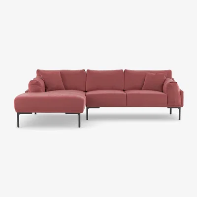 The Range Leo Corner Sofa - Dusty Pink / Left-hand