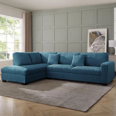 The Range Tate Corner Sofa - Blue Teddy Jumbo Cord