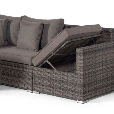 The Range Havana 6 Seat Rattan Corner Sofa Set with Coffee Table and 2 Stools - Grey
