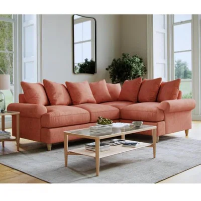 The Range The Dolly Left Hand Corner Sofa - Coral