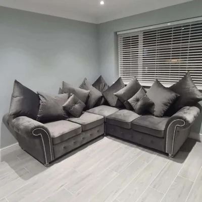 The Range Kashmir 2c2 Corner Sofa - Seal Grey - Grey