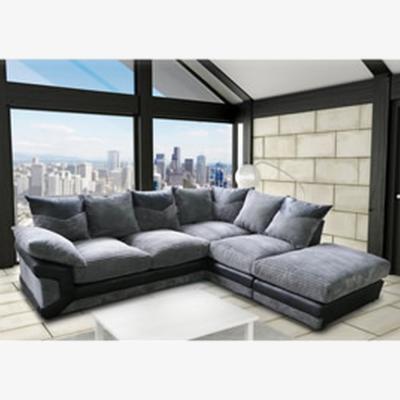 The Range Toledo L Shape Corner Jumbo Cord Sofa - Grey / Right-hand