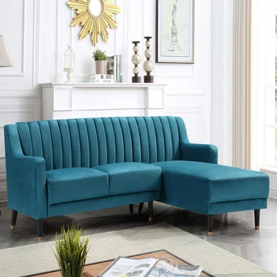 The Range Pomona Velvet Corner Sofa - Teal