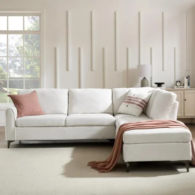 The Range Aylssum Corner Sofa - White Boucle / Right-hand