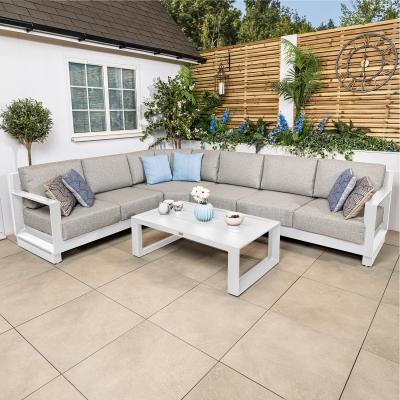 The Range Panama Warm Grey Aluminium Corner Sofa Set with Coffee Table - Warm Grey