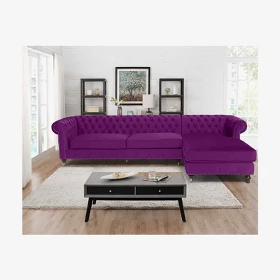 The Range Ronald Chesterfield L Shape Corner Sofa - Boysenberry