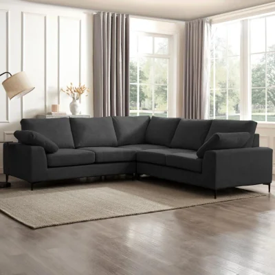 The Range Nora Corner Sofa - Charcoal Linen
