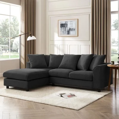 The Range Fred Corner Sofa - Charcoal Linen / Left-hand