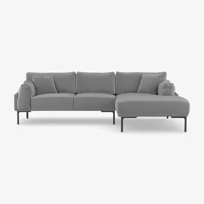 The Range Leo Corner Sofa - Steel Grey / Limited assembly required / Right-hand