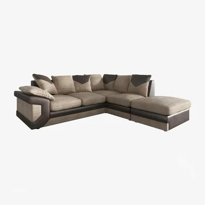 The Range Lush Jumbo Cord Corner Sofa Right Hand - Beige And Brown - Beige/Brown