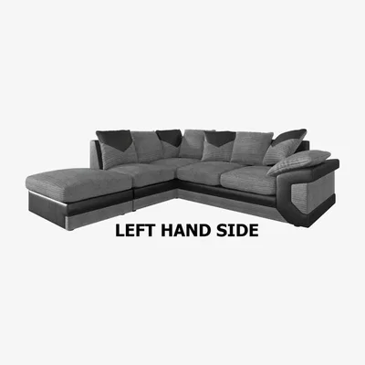 The Range Enzo Jumbo Cord Corner Suite Left Hand Facing - GREY