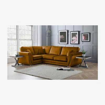 The Range Luca Full Back L Shape Left Hand Corner Sofa - Yellow