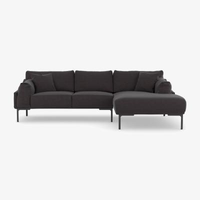The Range Leo Corner Sofa - Charcoal Grey / Right-hand