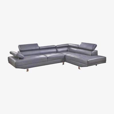 The Range Fidenza Leather Corner Sofa - Grey