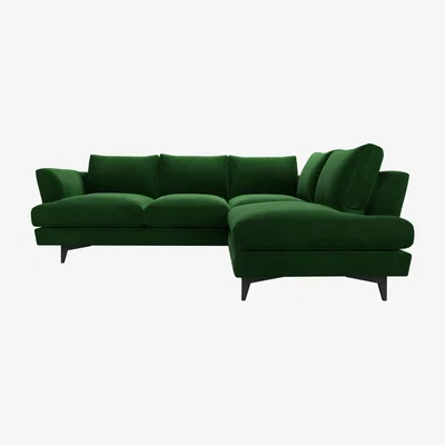Sofa.com Lars RHF Open End Corner Sofa in Putting Green Aquaclean Clever Velvet