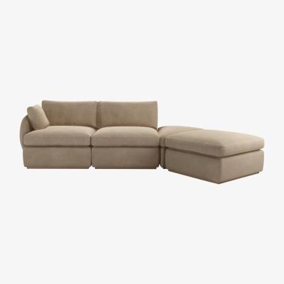 Sofa.com Ren LHF Modular Sofa in Fawn Aquaclean Clever Velvet