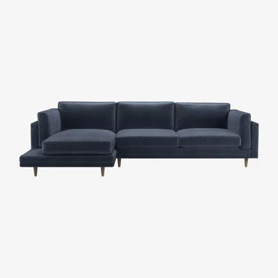 Sofa.com Marco LHF Chaise Sofa in Armour Smart Velvet