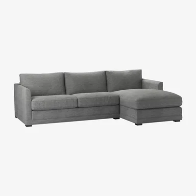 Sofa.com Aissa Medium RHF Chaise Storage Sofa in Gull Slubby Cotton - sofa.com