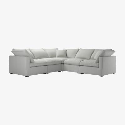 Sofa.com Long Island Slim Medium Corner Sofa in Wishing Well Organic Smart Cotton