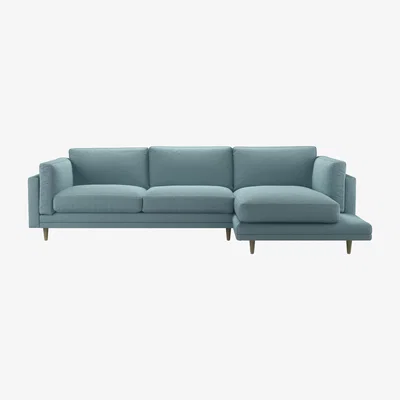 Sofa.com Marco RHF Chaise Sofa in Lagoon Brushed Linen Cotton