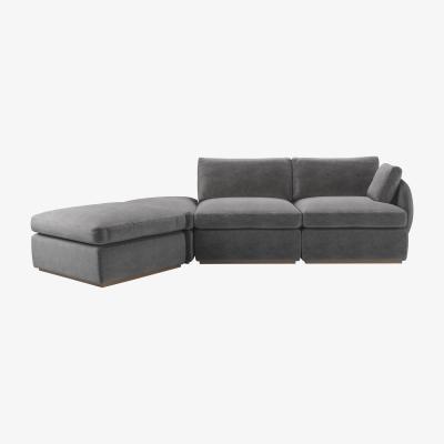 Sofa.com Ren RHF Modular Sofa in Earl Grey Smart Velvet