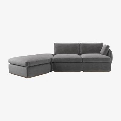 Sofa.com Ren RHF Modular Sofa in Earl Grey Smart Velvet