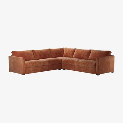 Sofa.com Aissa Large Corner Sofa in Pomegranate Bubble Velvet