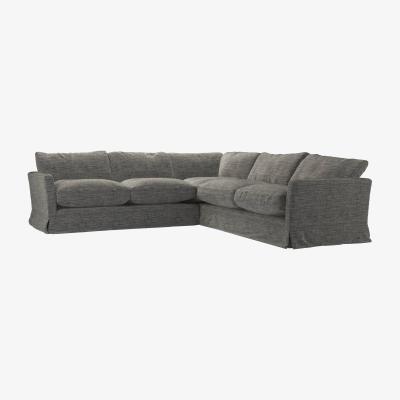 Sofa.com Otto Medium Corner Sofa in Liquorice Baylee Multi-Tone Viscose Linen