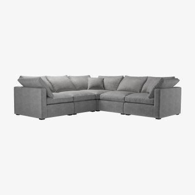 Sofa.com Long Island Slim Medium Corner Sofa in Earl Grey Smart Velvet