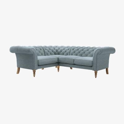 Sofa.com Oscar Asym. Crn: LHF Loveseat w RHF 2 Seat in Hydrangea Highland Tweed - sofa.com