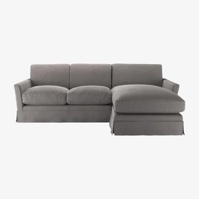 Sofa.com Otto Medium RHF Chaise Sofa in Pigeon Grey Easy Cotton - sofa.com