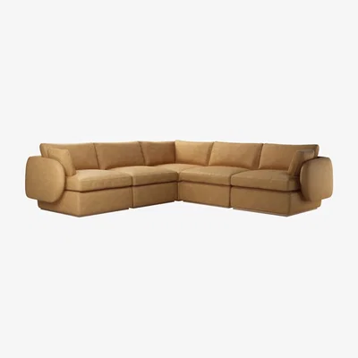 Sofa.com Ren Medium Corner Sofa in Turmeric Powdered Leather